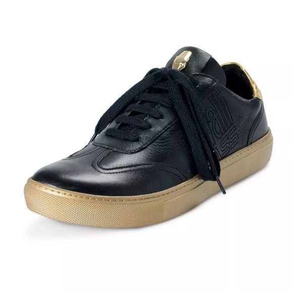 Sneakers Shoes Cavalli Class Men's Black Leather Fashion Size 8, 10